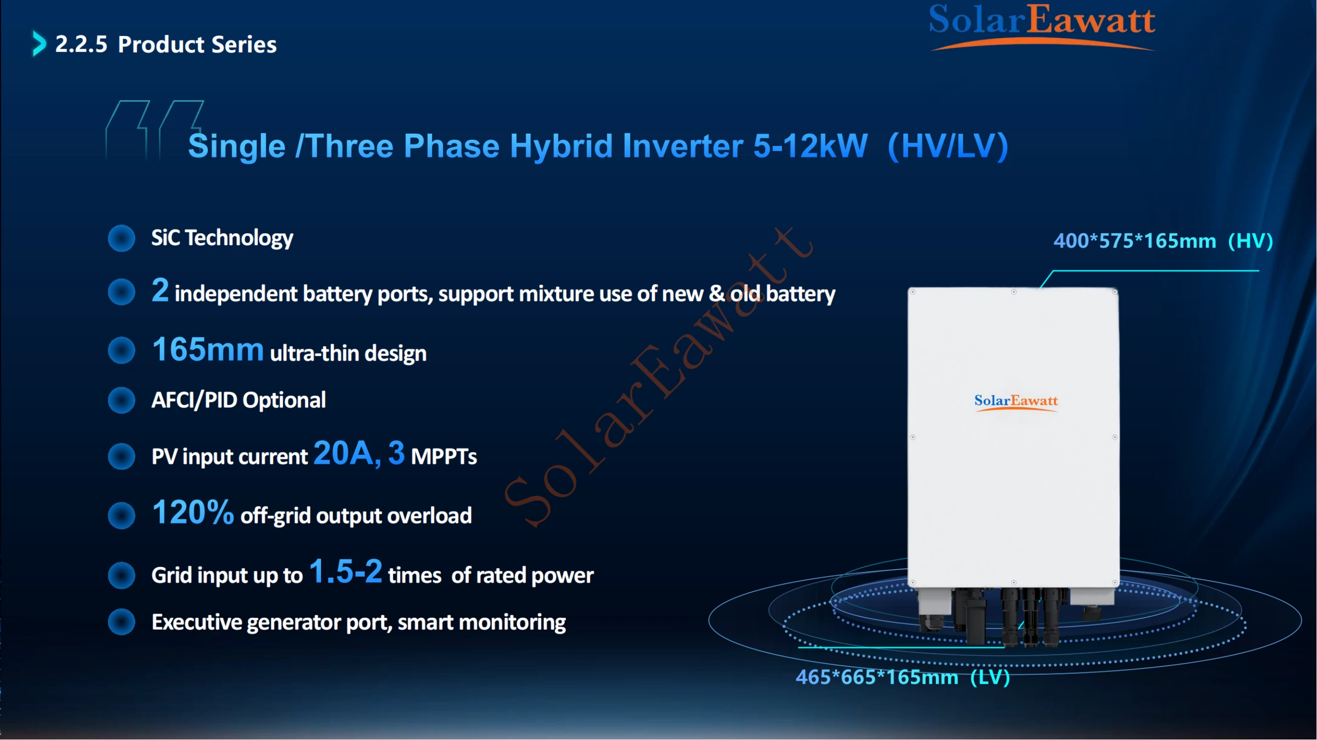 SolarEawatt SIC inverter + Eawatt lithum battery case